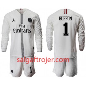 Paris Saint-Germain Fodboldtrøjer BUFFON 1 Jodan Hvid Børn 3. sæt 2018/19 Langærmet